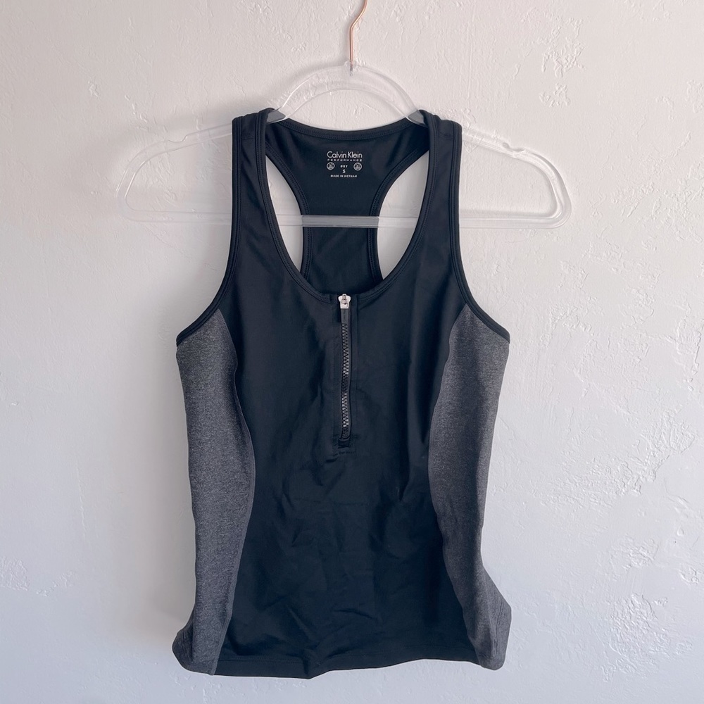 Calvin Klein performance racer back black and grey tank small
